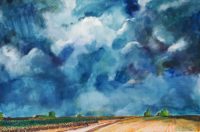 L'orage arrive / Aquarelle / 70 x 50 