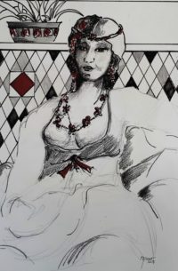 Princesse / Encre et feutre / 50 x 70 