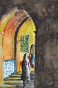 Les souks / Encre et aquarelle / 50 x 70