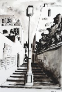 Escalier de la butte / Encre / 50 x 70 