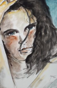 La mèche / Encre et aquarelle / 50 x 70 