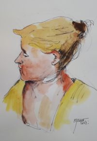 Profil / Encre et aquarelle / 20 x 30 