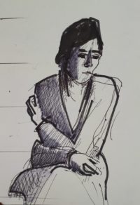 Etude femme assise 1 / Encre / 20 x 30 