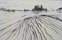 Les ondes du sable / Encre / 30 x 20