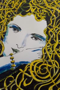 boucles d'or / Encre et aquarelle / 50 x 70 