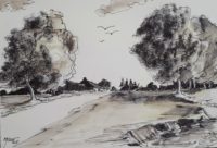 Paysage / Encre / 40 x 30 