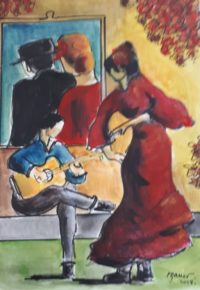 Flamenco / Aquarelle et encre / 50 x 70 