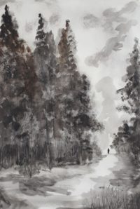 En forêt / Encre / 50 x 70