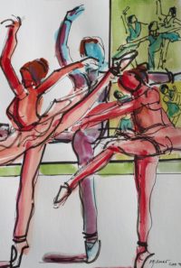 Figures de ballet 01/ Aquarelle et encre / 30 x 50