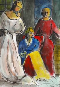 Trio / Aquarelle et encre / 50 x 70 