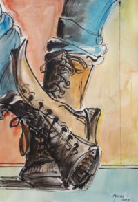 Les boots / Aquarelle et encre / 50 x 70 