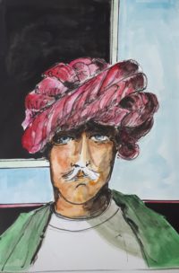 Homme au turban / Aquarelle et encre / 50 x 70 