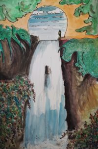 La cascade 02 / Aquarelle et encre / 50 x 70 