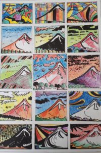 Etudes sur le mont Fuji / Aquarelle et encre / 50 x 70 