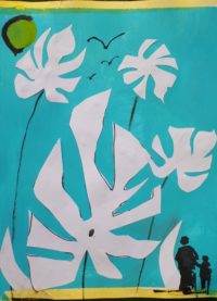 Feuillage à la Matisse 02 / Aquarelle et encre / 30 x 50
