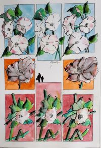 Etude florale 01 / Aquarelle et encre / 50 x 70 