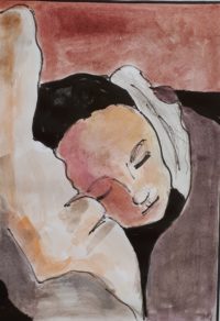 Sommeil paisible / Aquarelle et encre / 30 x 50 