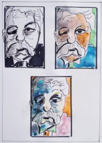 Gabin série 18 / Encre  et aquarelle  / 30 x 50 