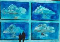Observation des nuages 03 / Acrylique et encre / 50 x 30 