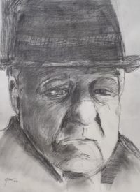 Jean Gabin portrait / Mines de plomb / 60 x 80 