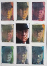 Jean Gabin, tout en couleurs / Lavis acryliques sur photos / 50 x 70 