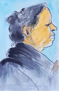 Portrait asiatique 01 / Aquarelle et encre / 30 x 50 