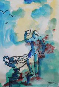 La coupe / Aquarelle et encre / 30 x 50 