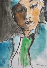 Le meunier / Aquarelle et encre / 30 x 50 