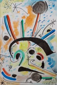 Explosion à la Miro / Aquarelle et encre / 50 x 70 