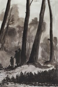 En forêt / Encre / 50 x 70 