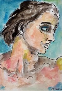 Profil / Aquarelle et encre / 30 x 50 