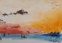 A la Turner, Venise 03 / Aquarelle et encre / 50 x 30