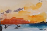 A la Turner, Venise 04 / Aquarelle et encre / 50 x 30