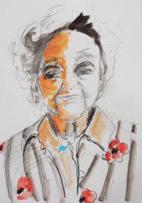 Louise / Encre et aquarelle / 30 x 50 