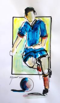 Match 07/ Encre et aquarelle / 30 x 50 