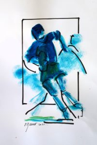 Match 09/ Encre et aquarelle / 30 x 50 