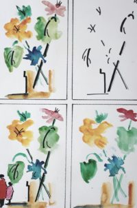Variations florales / Encre et aquarelle / 50 x 70