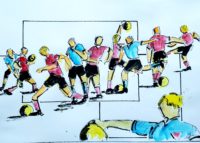 Match 16 / Encre et guache / 70 x 50