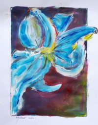 Univers floral 08 / Acrylique et encre / 30 x 50 