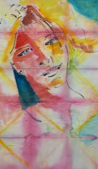 Portrait 02 / Aquarelle et encre, papier Japon / 30 x 50 