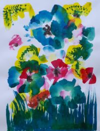 Promenade florale 07 / Aquarelle et encre, papier Japon / 30 x 50 