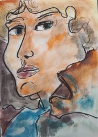 Portrait 02 / Aquarelle et encre / 30 x 50 