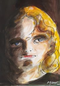 Portrait blond / Encre et aquarelle / 50 x 70 