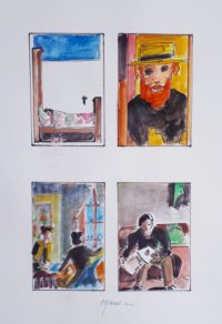 A la "Vuillard" 02 / Aquarelle et encre / 50 x 70 