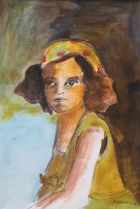 Jeune fille / Aquarelle et encre / 50 x 70 