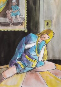 Fatigue soudaine / Aquarelle et encre / 30 x 50 