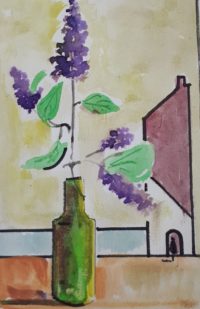 Au lilas / Aquarelle et encre / 30 x 50 