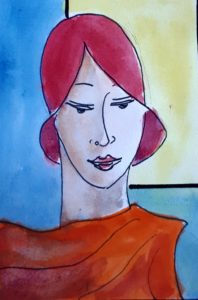 Rousse / Aquarelle et encre / 30 x 50