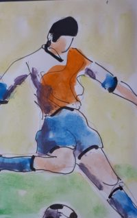 Sport : Football / Aquarelle et encre / 30 x 50