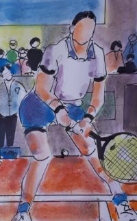 Sport : Tennis / Aquarelle et encre / 30 x 50